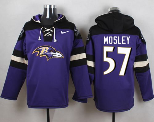 Nike Ravens #57 C.J. Mosley Purple Player Pullover NFL Hoodie - Click Image to Close